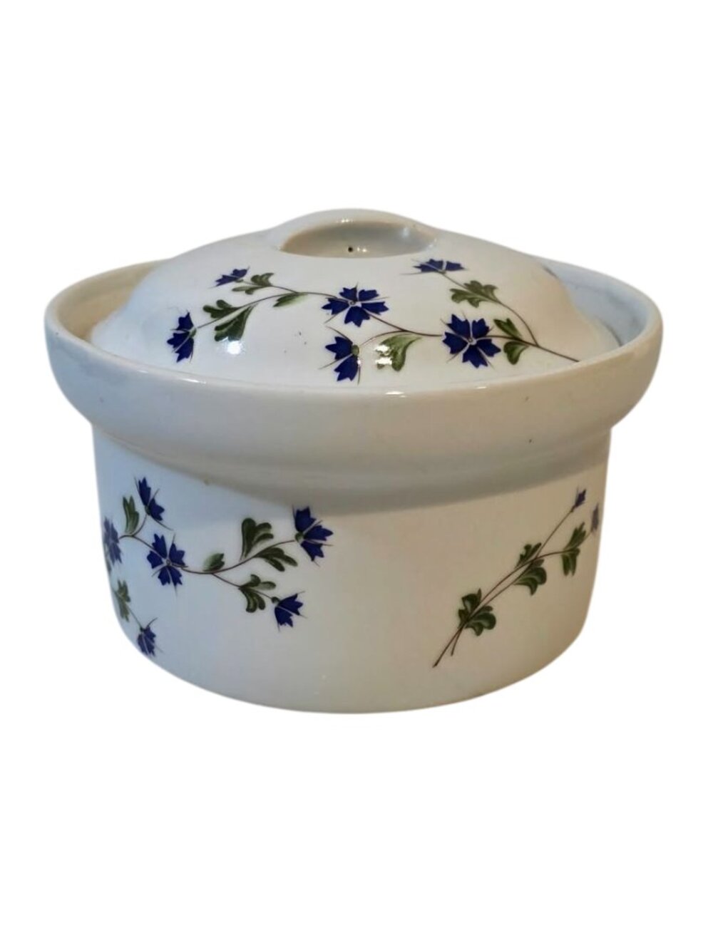 Vintage BIA Cordon Bleu "Bleuets" Blue Cornflower Covered Casserole Dish w/ Lid